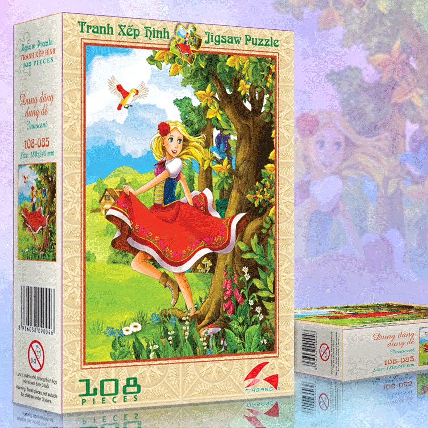 Tranh xếp hình - Jigsaw Puzzle 108 mảnh phát triển trí tuệ cho bé - DUNG DĂNG DUNG DẺ - MSP: 108-085