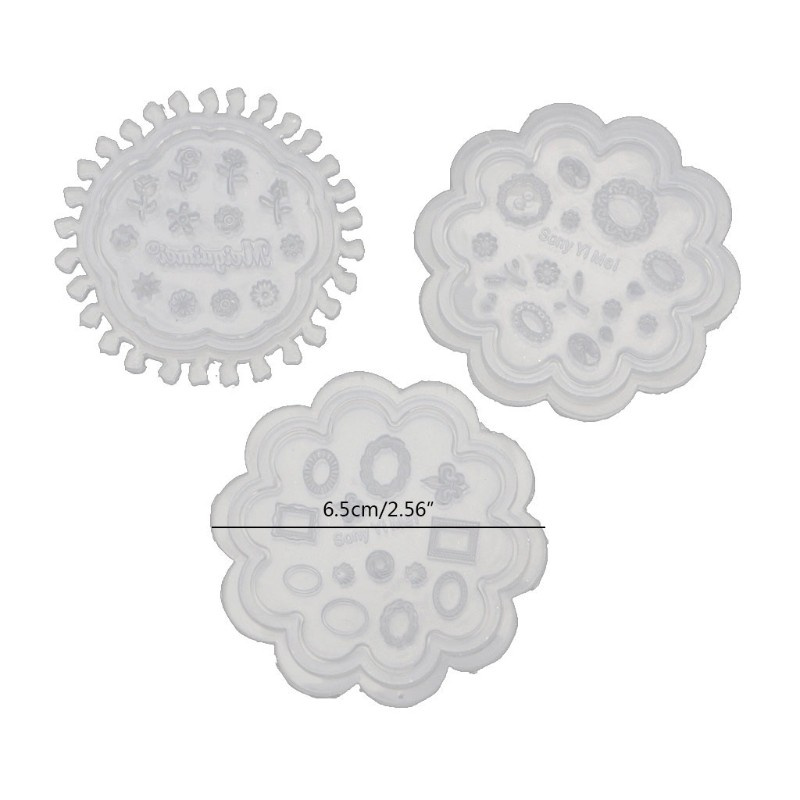 Bộ 3 khuôn silicon họa tiết hoa trang trí móng tay