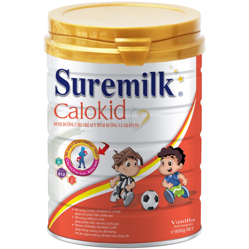[CHÍNH HÃNG] Sữa bột Suremilk Calokid 800g - dinh dưỡng cho trẻ suy dinh dưỡng, thấp còi -LOHAMART