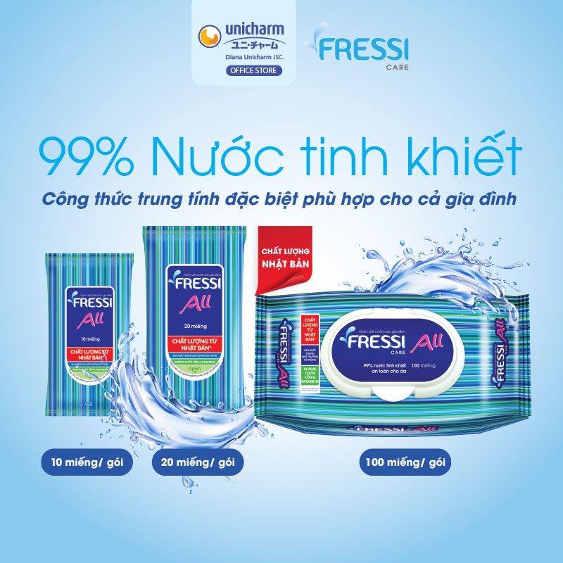 [Mã FMCGMALL -8% đơn 250K] Combo 10 gói khăn ướt chăm sóc gia đình Fressi Care All 10 miếng/gói | BigBuy360 - bigbuy360.vn