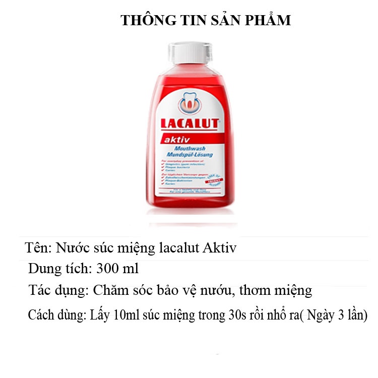 Nước Súc Miệng Lacalut Aktiv Chăm Sóc Nướu Giảm Các Vấn Đề Về Nướu Chống Sâu Răng Và Hơi Thở Thơm Mát