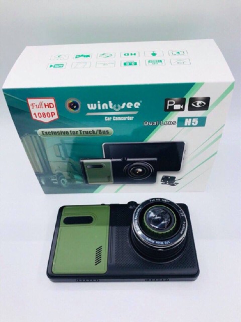SIÊU PHẨM Camera hành trình xe tải Wintosee H5- Không GPS - dây cam sau 15m
