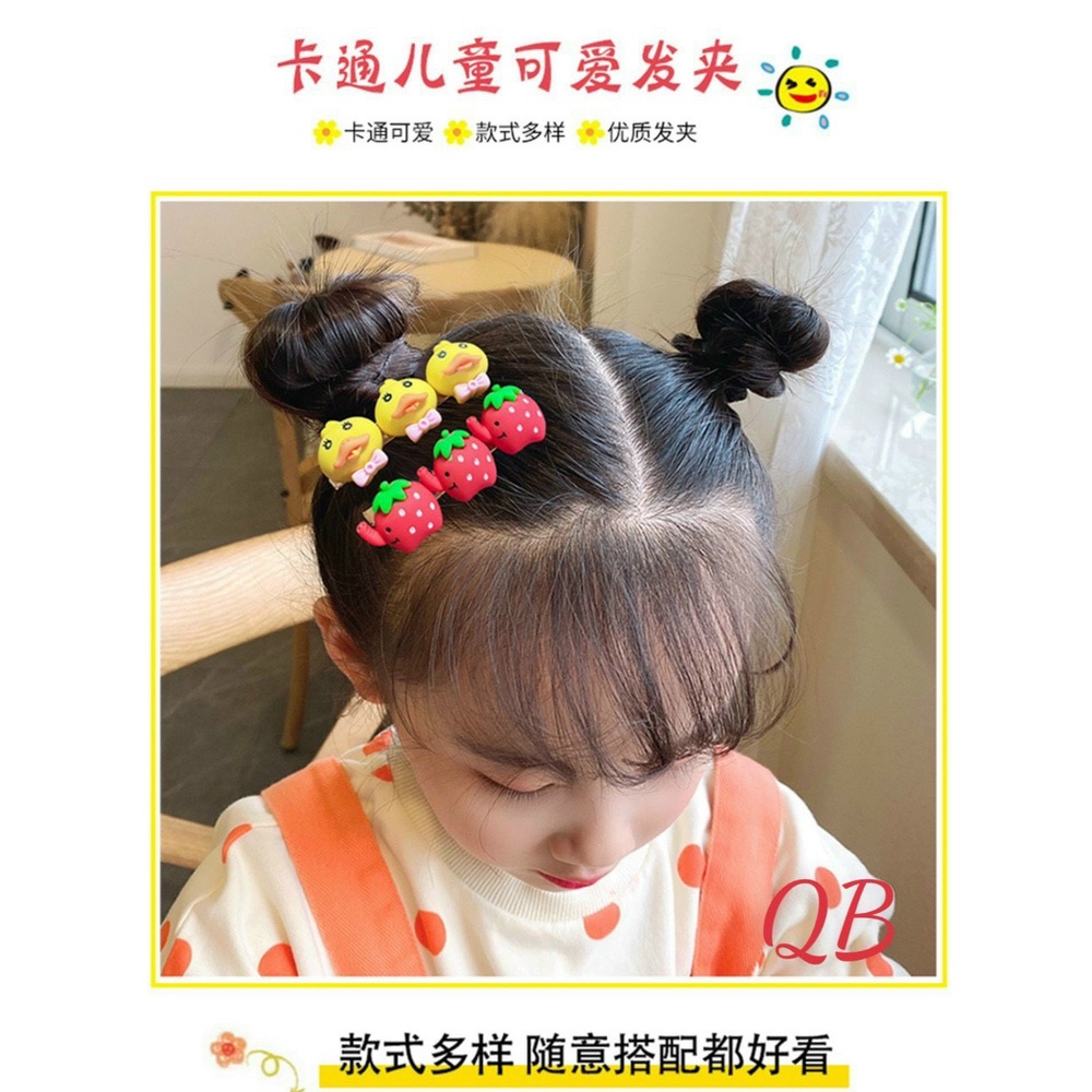 [Mã FAMARAL1 giảm 10K đơn 50K]SET 10 Kẹp Tóc Hình Hoa / Trái Cây Xinh Xắn Cho Bé Gái KT_1005