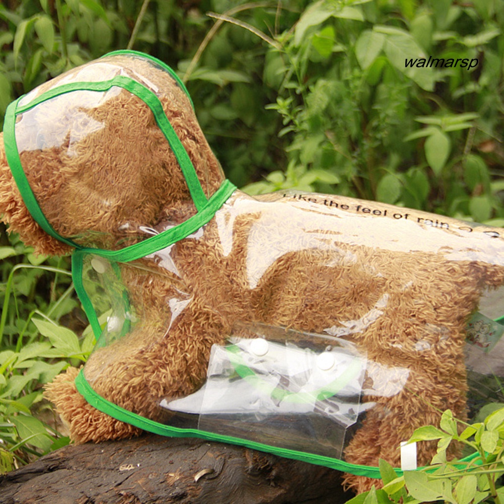 Áo mưa trong suốt có nõn và nút cài tiện dụng cho thú cưng