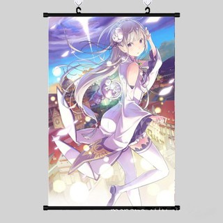 Poster vải anime Emilia 02 40x60 - Re:Zero - tranh vải