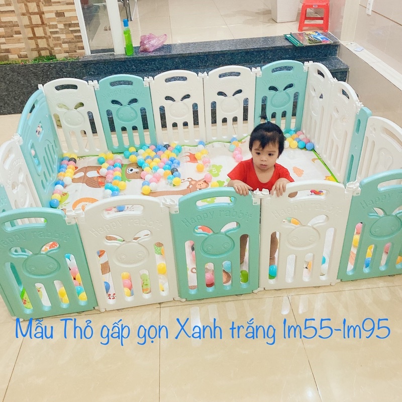 Quây cũi nhựa an toàn cho Bé, (Hàng loại 1, cứng dày, nhựa an toàn tặng bóng và thảm m6-2m)