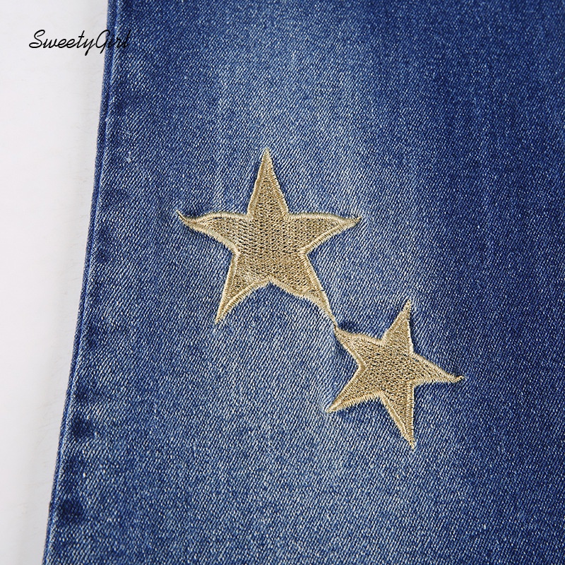 Quần Ống Loe Thêu Họa Tiết Thời Trang Đường Phố Dành Cho Nữ 2022