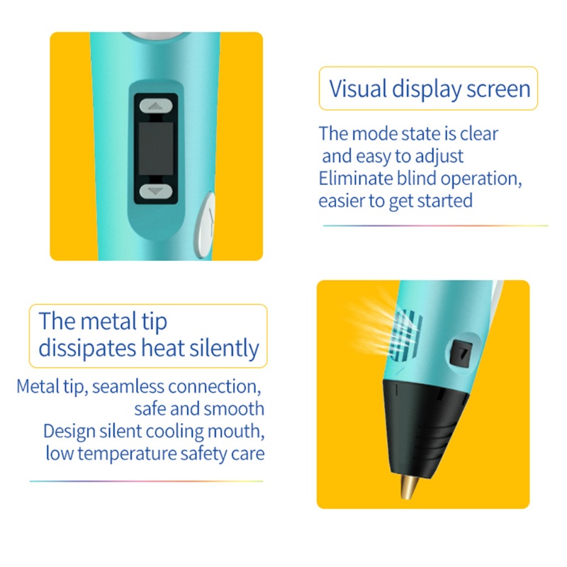 Bút Vẽ 3D Có Màn Hình LCD Hiển Thị Nhiệt Độ Dành Cho Trẻ Em Thông Minh