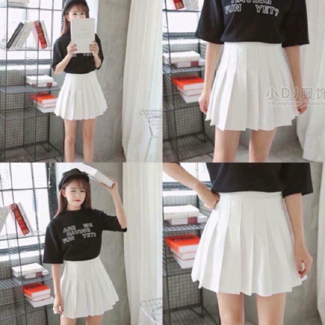 Chân váy TENNIS TRẮNG trơn có quần trong | BigBuy360 - bigbuy360.vn
