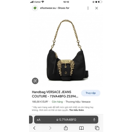 Kẹp nách Versace jeans couture bản dù hai dây siêu đẹp .✨Mã : 71VA4BFG ✨