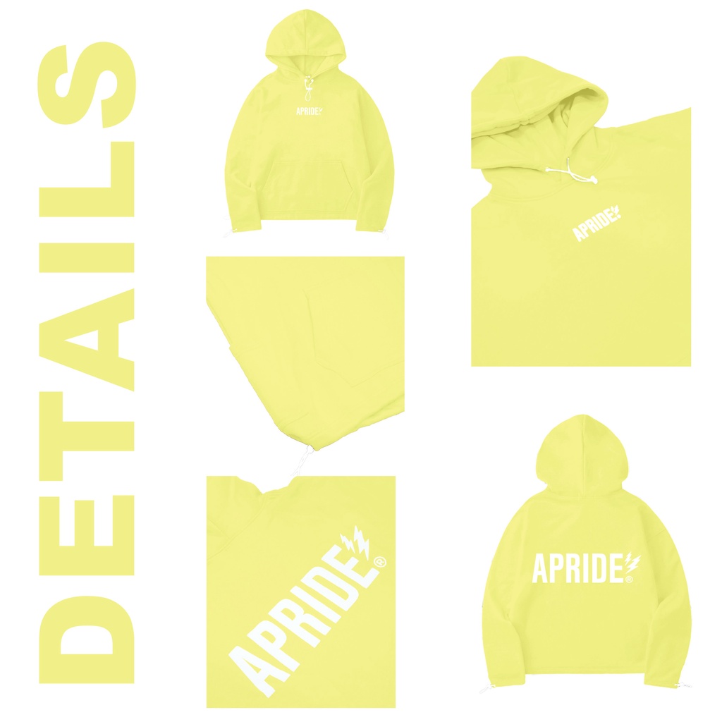 Apride Hoodie Basic + 2 Túi Vàng Chanh / Áo Hoodie Aprde Basic Canary Yellow