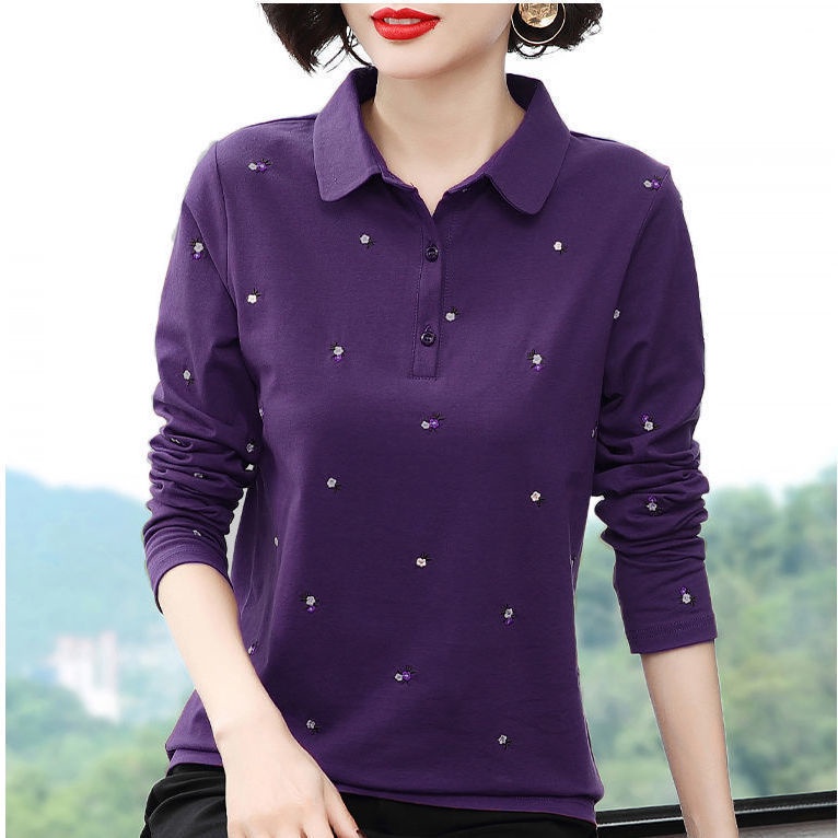 Áo polo 100% cotton Tay Dài Dáng Rộng Thời Trang Mùa Thu Dành Cho Nữ 7TRV