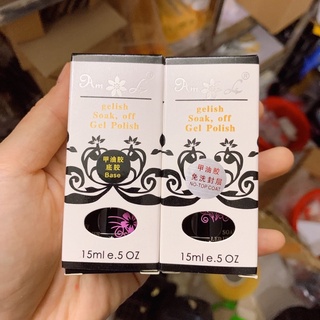 Cặp base top gellish đen, base top cứng móng gelish đen