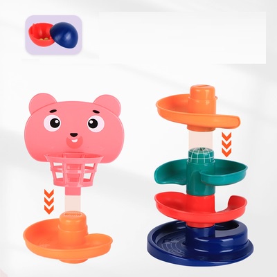 Tháp Bóng lăn, thả bóng xoay tròn, cầu trượt bóng, đồ chơi cho bé, trẻ em, đồ chơi thông minh phat triển trí tuệ