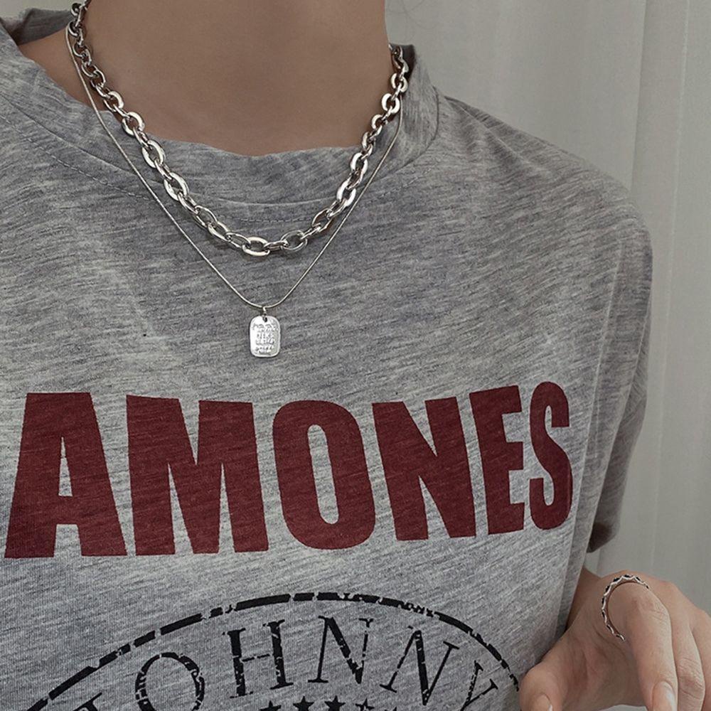 AROMA Vòng cổ Mặt Thẻ Khắc Họa Tiết Thời Trang Cho Nữ