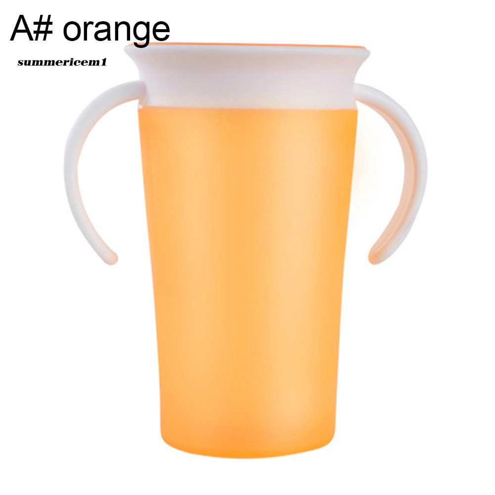 【PENT】260ml 360 Rotary Baby Learning Drinking Cup Leakproof Feeding Bottle with Handle