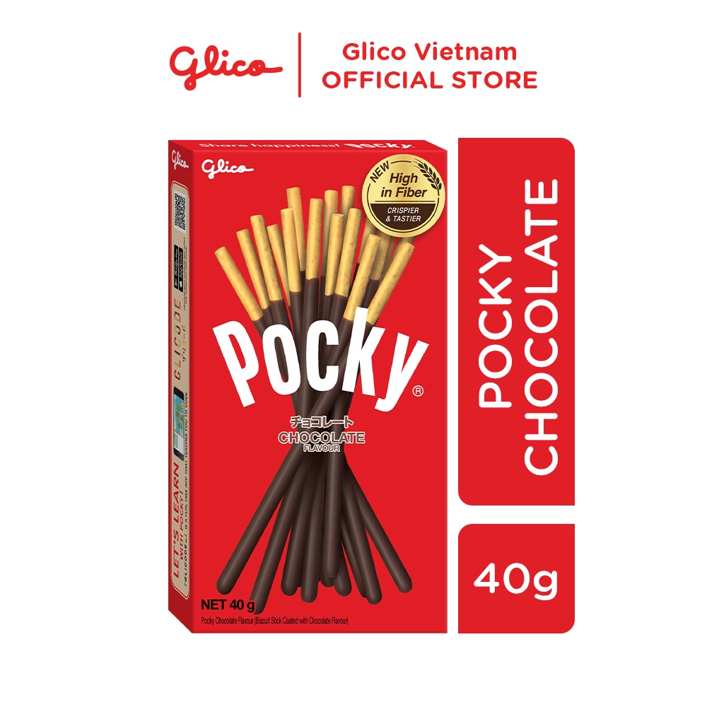 Combo 4 hộp bánh que Glico Pocky Socola thích hợp làm đồ ăn vặt 40 gram