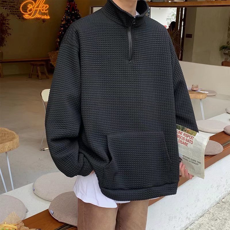 Áo Khoác Nam Cổ Đứng Màu Trơn Phong Cách Hàn Quốc