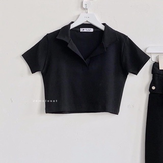 Áo Croptop Polo Nữ Trơn Cổ Bẻ Tay Ngắn Form Ôm Tôn Dáng Phong Cách Hàn Quốc Hot Trend 2026