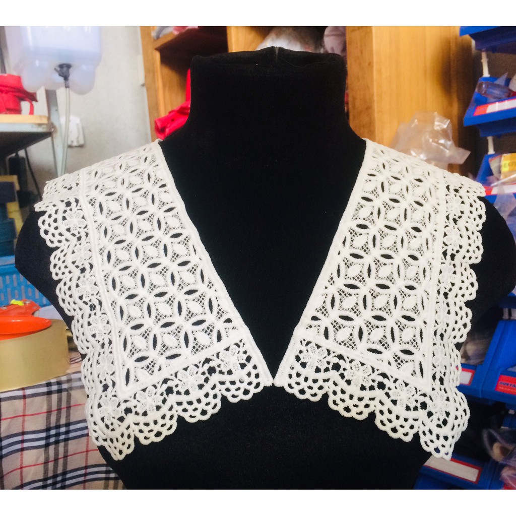 Cổ áo sen bằng ren chỉ, ren cotton | BigBuy360 - bigbuy360.vn