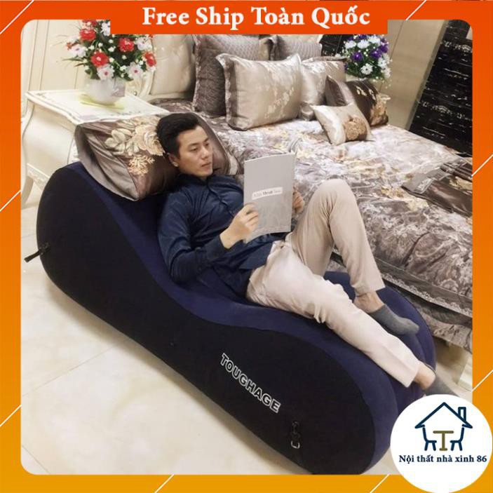 {TẶNG BCS} Ghế Tình Yêu Bơm Hơi TOUGHAGE gấp gọn, mặt nhung êm ái, chịu lực 200kg l Tặng Bơm Hơi l Dây Trói