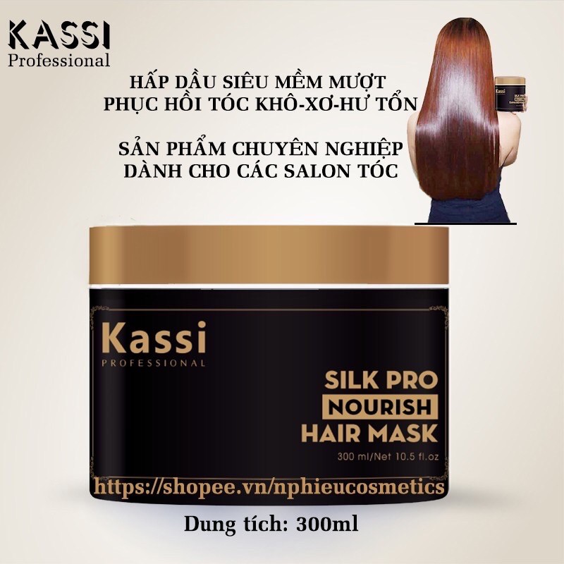 Kem hấp ủ xả tóc Silk Pro Kassi phục hồi hư tổn 300ml