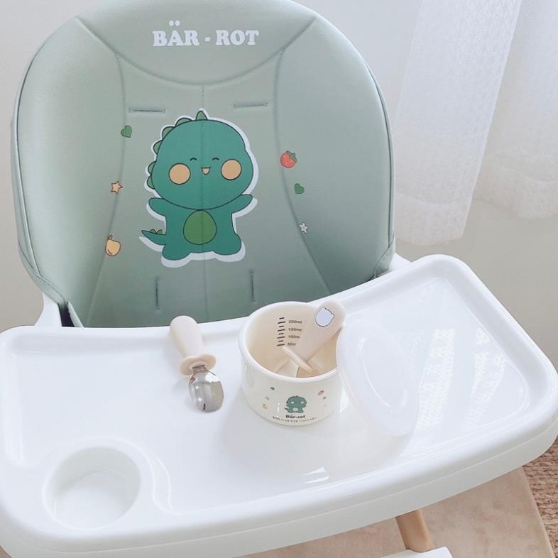Bát Sứ Ăn Dặm Cho Bé Ceramic Bar Rot Hoạ Tiết Có Nắp Silicon Chống Tràn