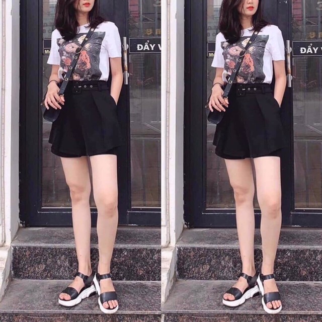 Quần giả váy kèm đai( kèm video)