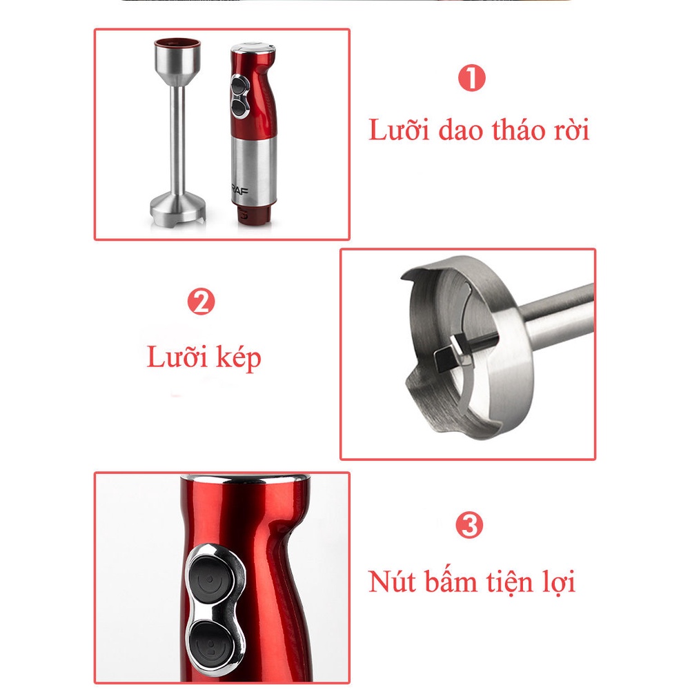Máy Xay Cầm Tay Đa Năng RAF 1000W Xay Ăn Dặm Cho Bé - Máy Nghiền Thực Phẩm Đa Năng  Xay Sinh Tố Mini Xay Thịt