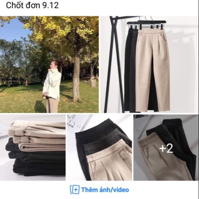 Quần baggy dạ