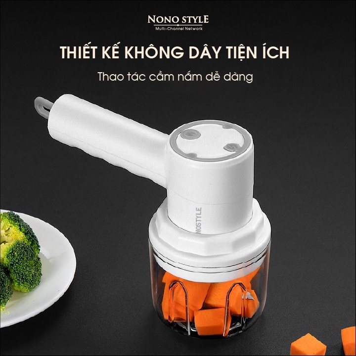 Bộ 5 món Máy Đánh Trứng Xay Thịt Mini NONOSTYLE (250ml) - BH 6 Tháng