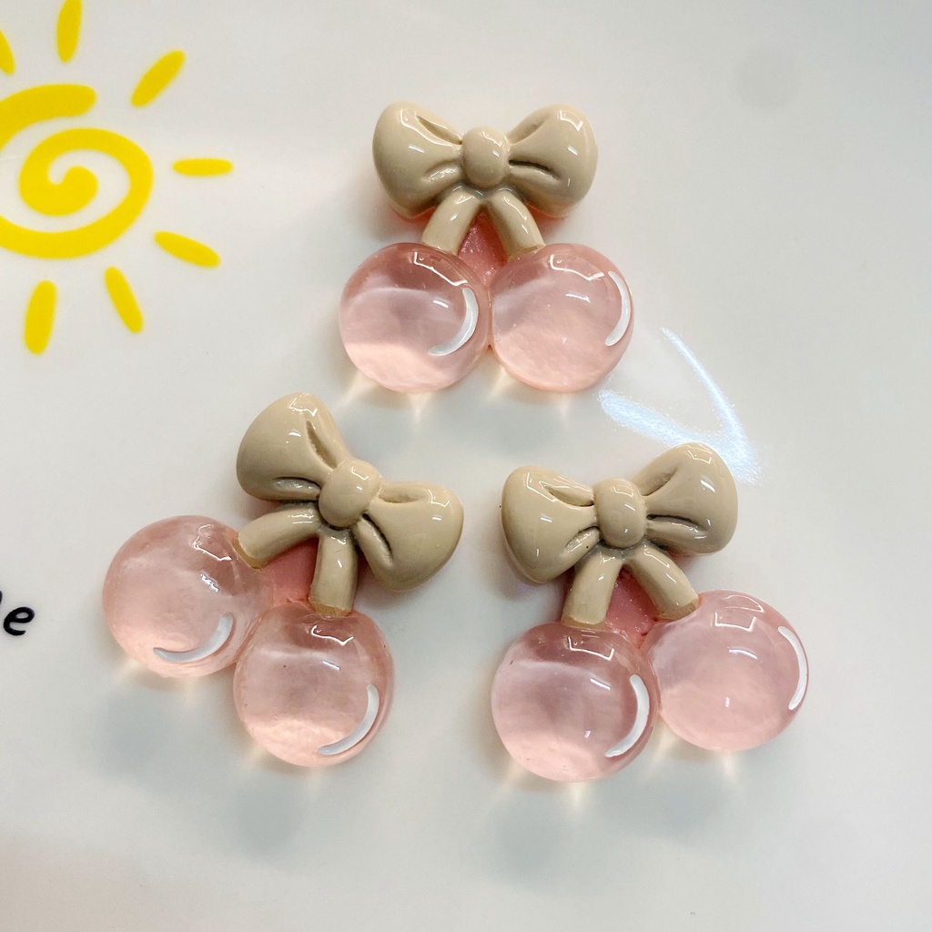 Bộ 10 Nơ Nhựa Trong Suốt 3D Dán Trang Trí Bình Nước/Kẹp Tóc/Điện Thoại DIY