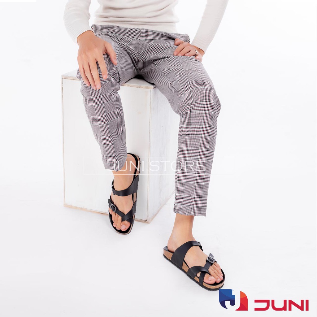[DA PU-CHỐNG NƯỚC] PU06- Dép sandal quai đôi da PU, đế trấu Bioline - Xuất khẩu châu Âu - Juni Store