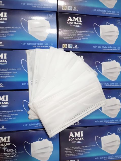 [Mã COSDAY giảm 8% đơn 150K] Hộp 50 chiếc khẩu trang y tế ami màu trắng 4 lớp - ami official | BigBuy360 - bigbuy360.vn