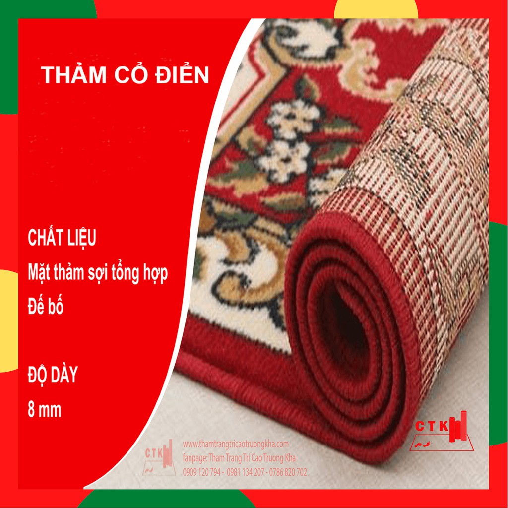 Thảm lau chân cao cấp, thảm chùi chân nhà bếp siêu thấm len mịn cổ điển 80x50cm, 60x40cm