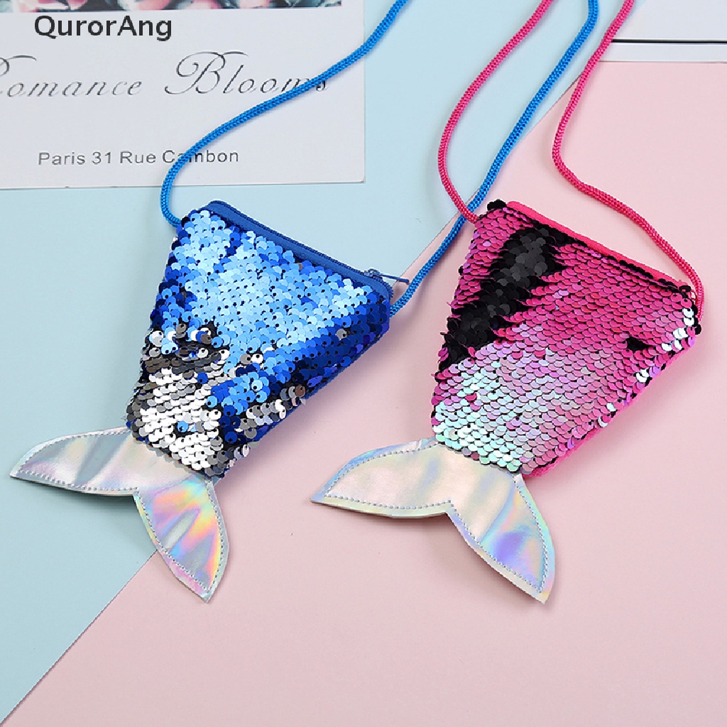 Ví Đựng Tiền Xu Đính Kim Sa Hình Đuôi Nàng Tiên Cá Cho Bé Gái