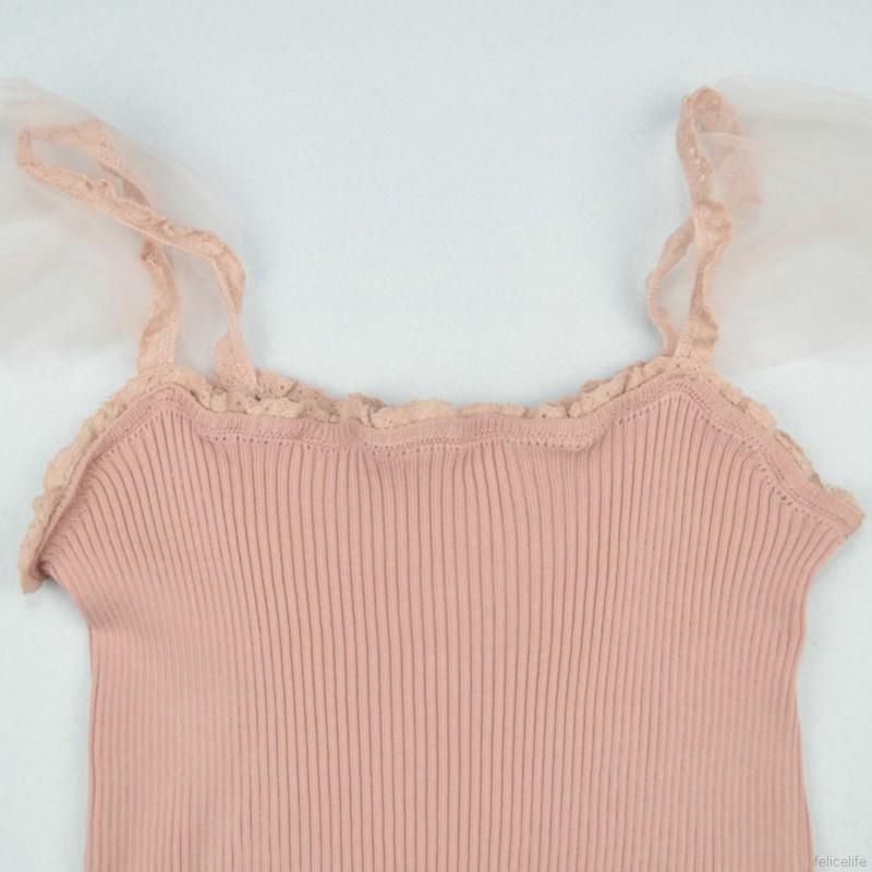 Áo dây kiểu ngắn màu trơn thời trang dễ phối đồ