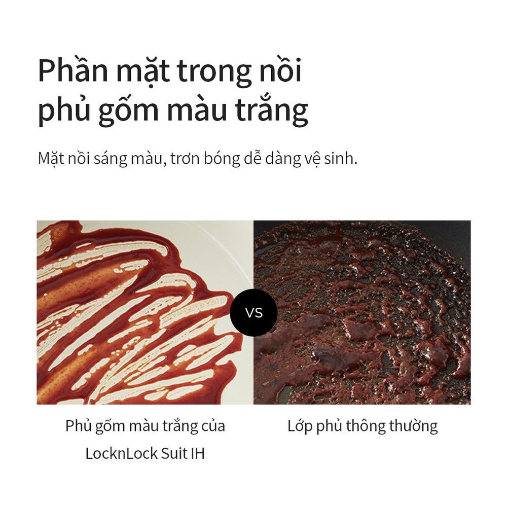 Nồi chảo chống dính Suit LocknLock màu mint pastel dùng được bếp từ có tay cầm cách nhiệt tốt - BABYHOPSG