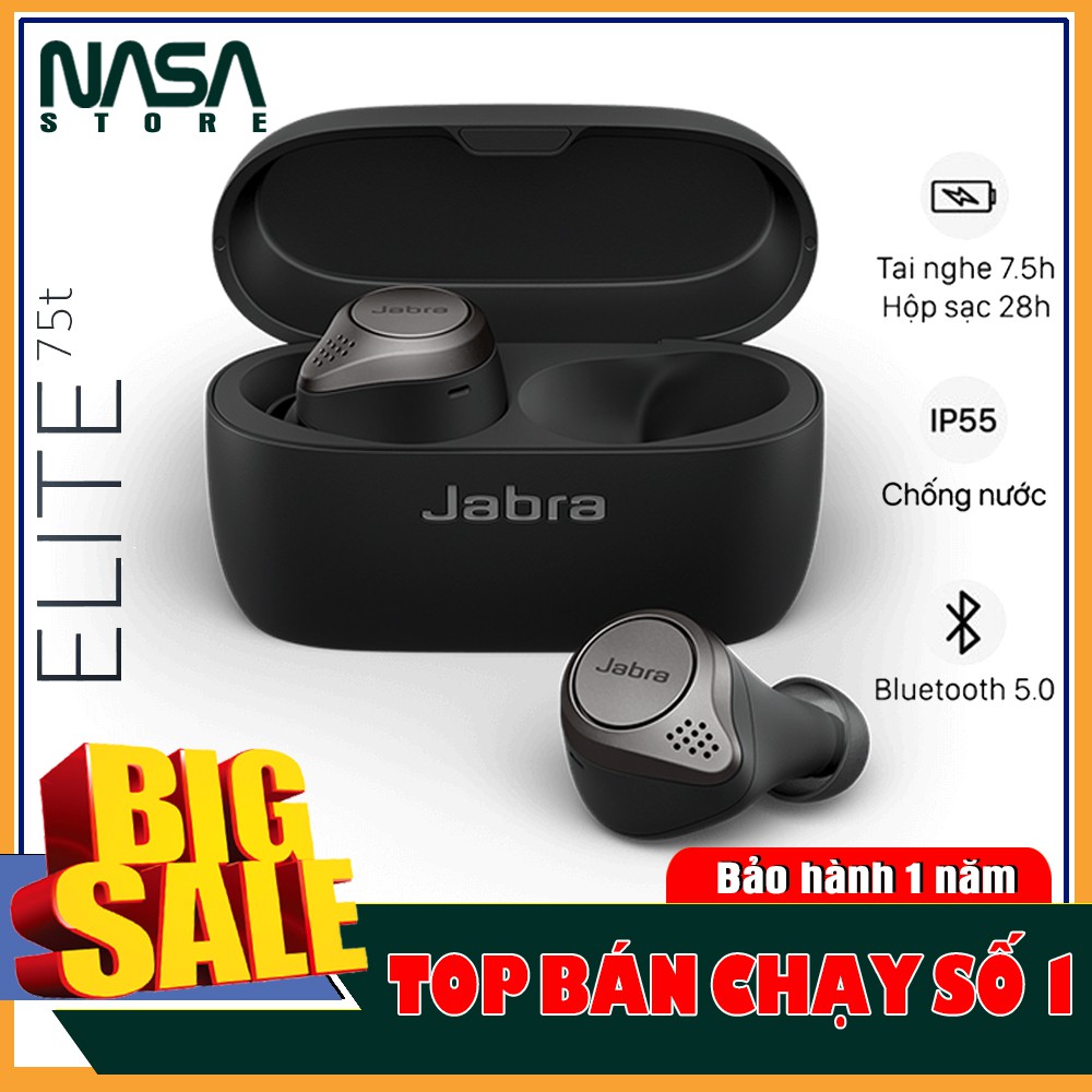 Tai Nghe Bluetooth True Wireless JABRA Elite 75T Wireless Charging Sạc Không Dây {BẢO HÀNH ĐỔI MỚI}