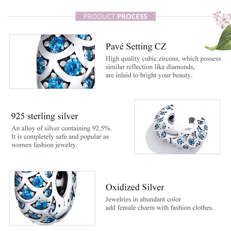 Mặt Trang Sức Bamoer Dạng Kẹp Bạc 925 Cho Vòng Tay