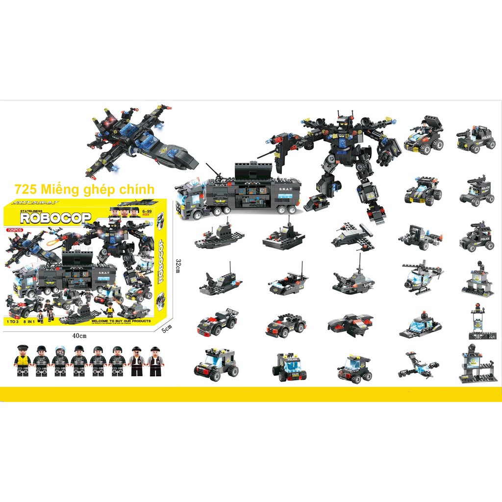 Lego Ghép Hình Đội Đặc Nhiệm SWAT CITY 8IN1 1102PCS SP619