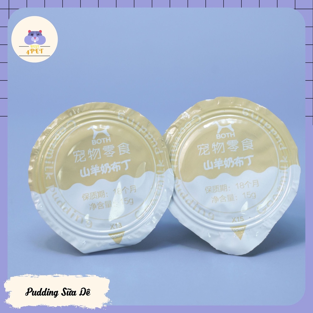 Pudding sữa dê, thạch sữa dê, thức ăn dinh dưỡng cho hamster, chó, mèo, thỏ, sóc, bọ
