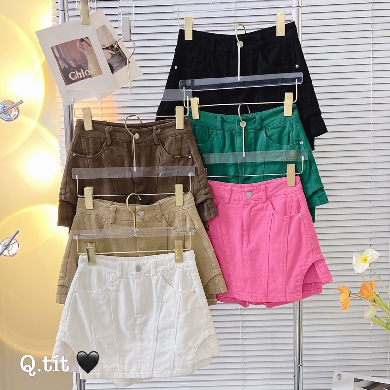 Chân váy xẻ gân tôn dáng hàng QC loại 1 - hàng có sẵn