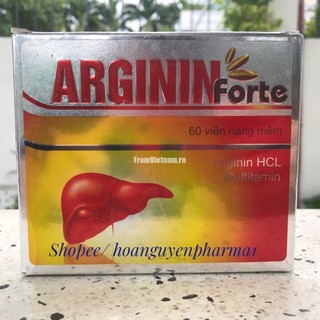 Viên uống giải độc gan Arginin forte - Hộp 60 viên