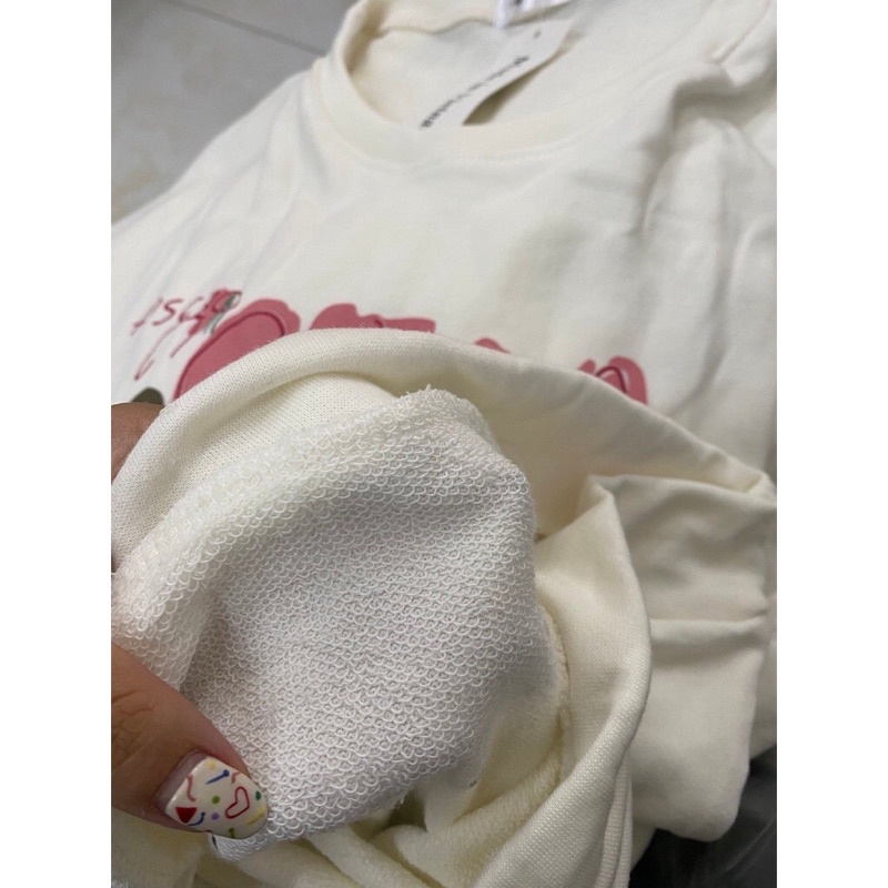 Áo nỉ sweater hoa hồng vintage oversize  Sweaters form rộng tay phồng kiểu dáng đường phố Hàn Quốc JOLIE