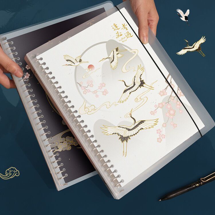 Crane Style RetroA5B5Loose Spiral Notebook Buckle Notebook Removable Refill Cover Shell Single Sale Including Separated Pages m35u