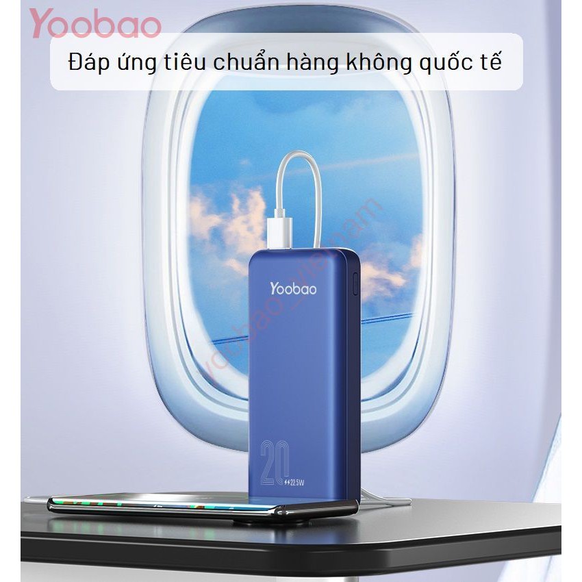 Sạc Dự Phòng Yoobao 20000mAh Sạc Nhanh 2 Chiều type-C Pin Polymer - YOOBAO D20Q