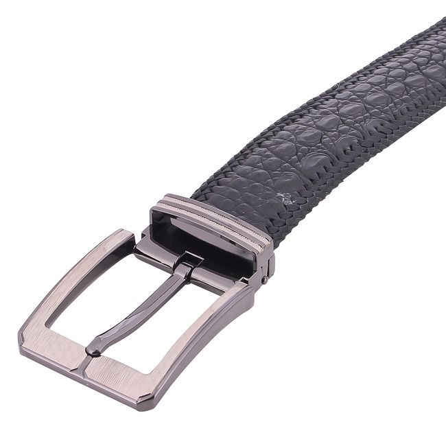Thắt lưng nam da cá sấu đan viền 4P đầu kim màu đen, nâu đất, nâu đỏ, vàng bò HP4294-95-96-97