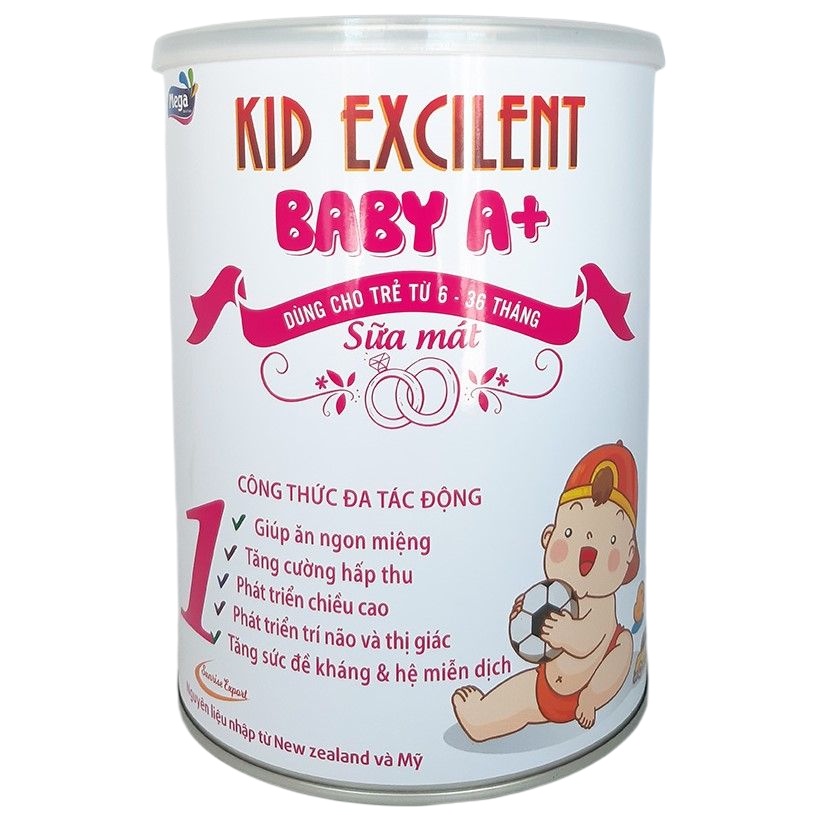 Sữa mát cho trẻ phát triển toàn diện Kid Excilent Baby lon 900g