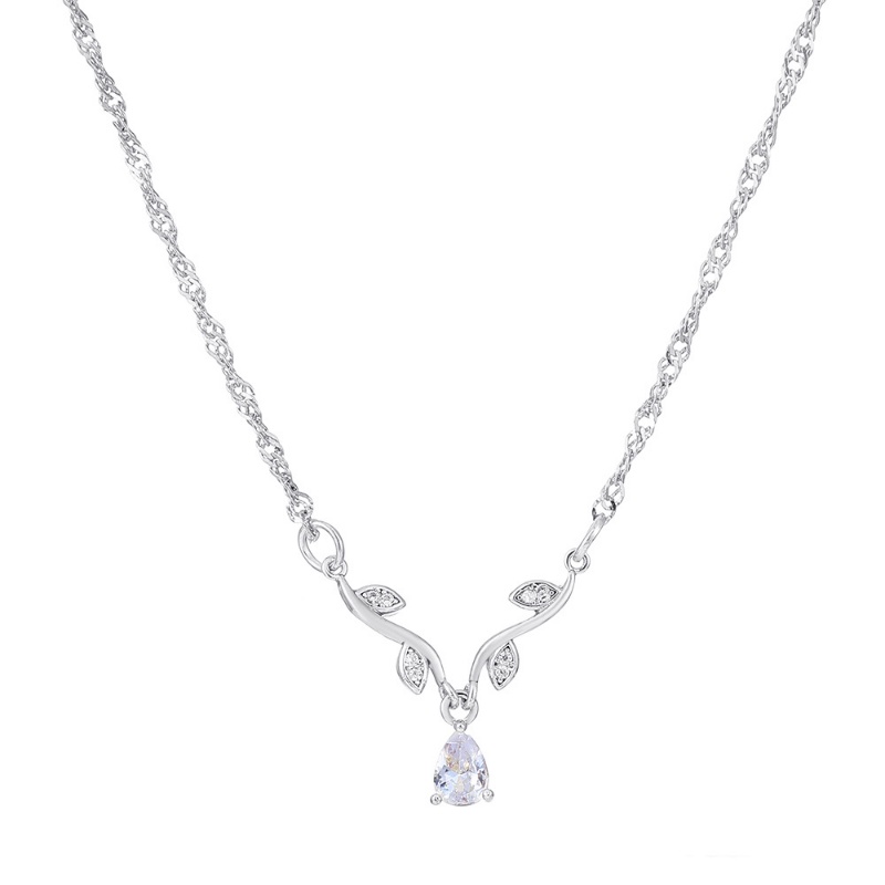 Vòng cổ Mặt Hình Giọt Nước Đính Đá Zircon Thời Trang Hàn Quốc Cho Nữ